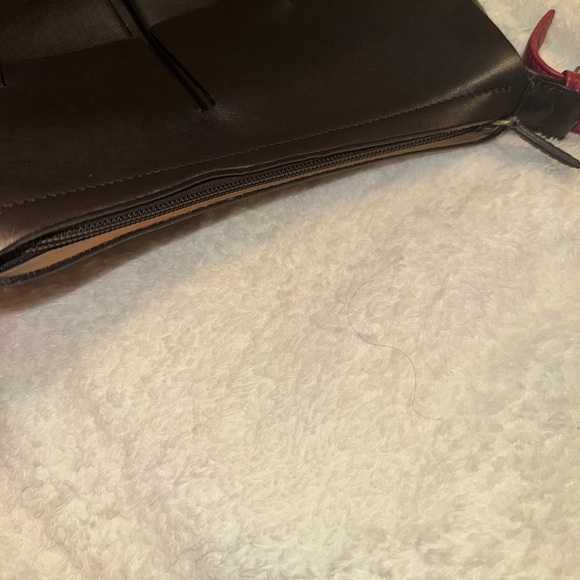 Vintage Bally Brown and Red Leather Shoulder Bag - Picture 5 of 12